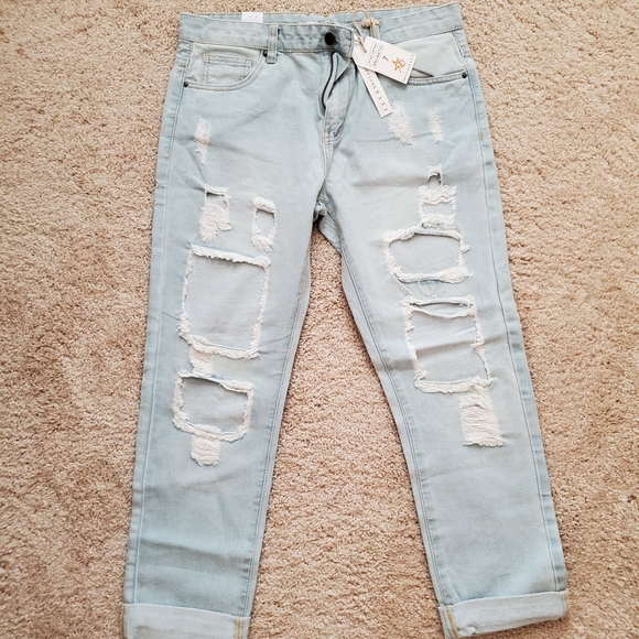 American Bazi Denim - American Bazi Distressed Many Holes Jeans Sz 7